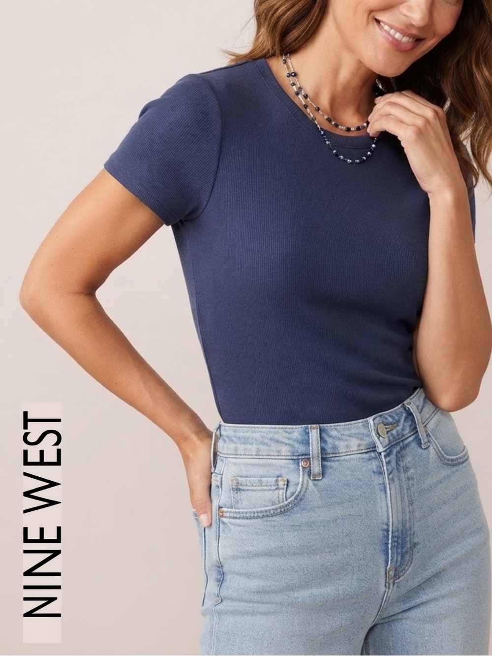 Fitted Top • NWT
Nine West • Ribbed Crew Neck Tee
